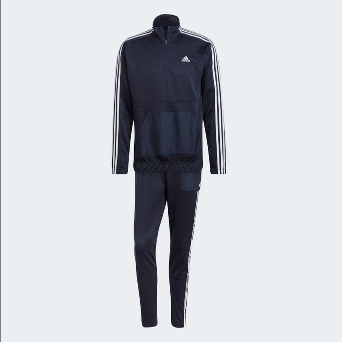 Adidas Men's Aeroready Tricot Quarter Zip Tracksuit HE2232 Blue
