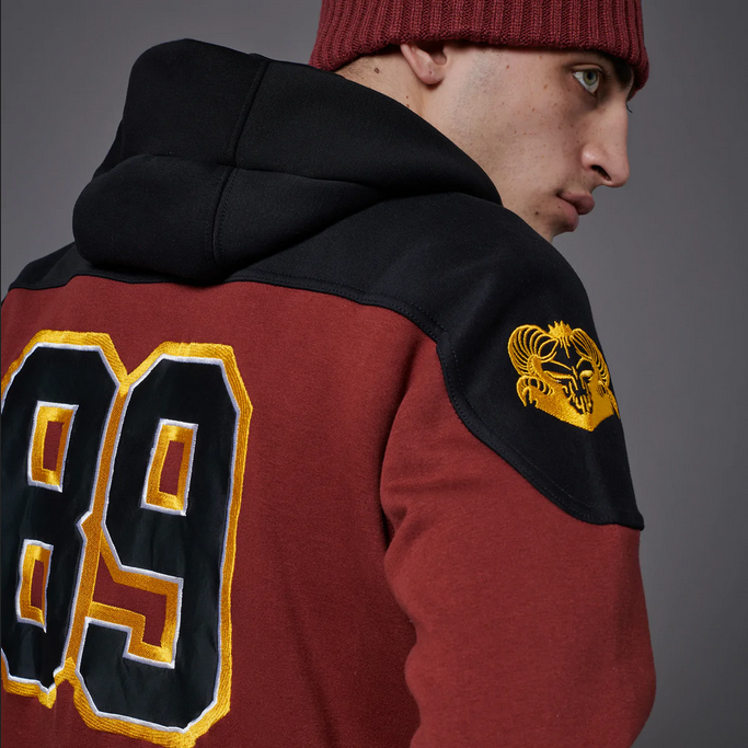 Dolly Noire Felpa da uomo con cappuccio GOAT Classic Hockey Hoodie SW167-SU-01 Bordeaux