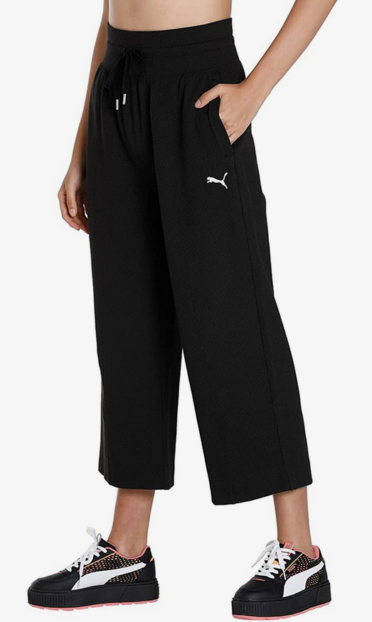 Puma Women's Her Straight Sporty Cigarette Trousers 673113-01 Black