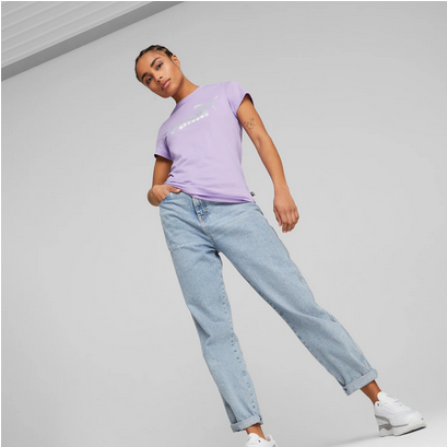 Puma Women's Short Sleeve T-shirt ESS+ Nova Shine 674448-25 vivid violet