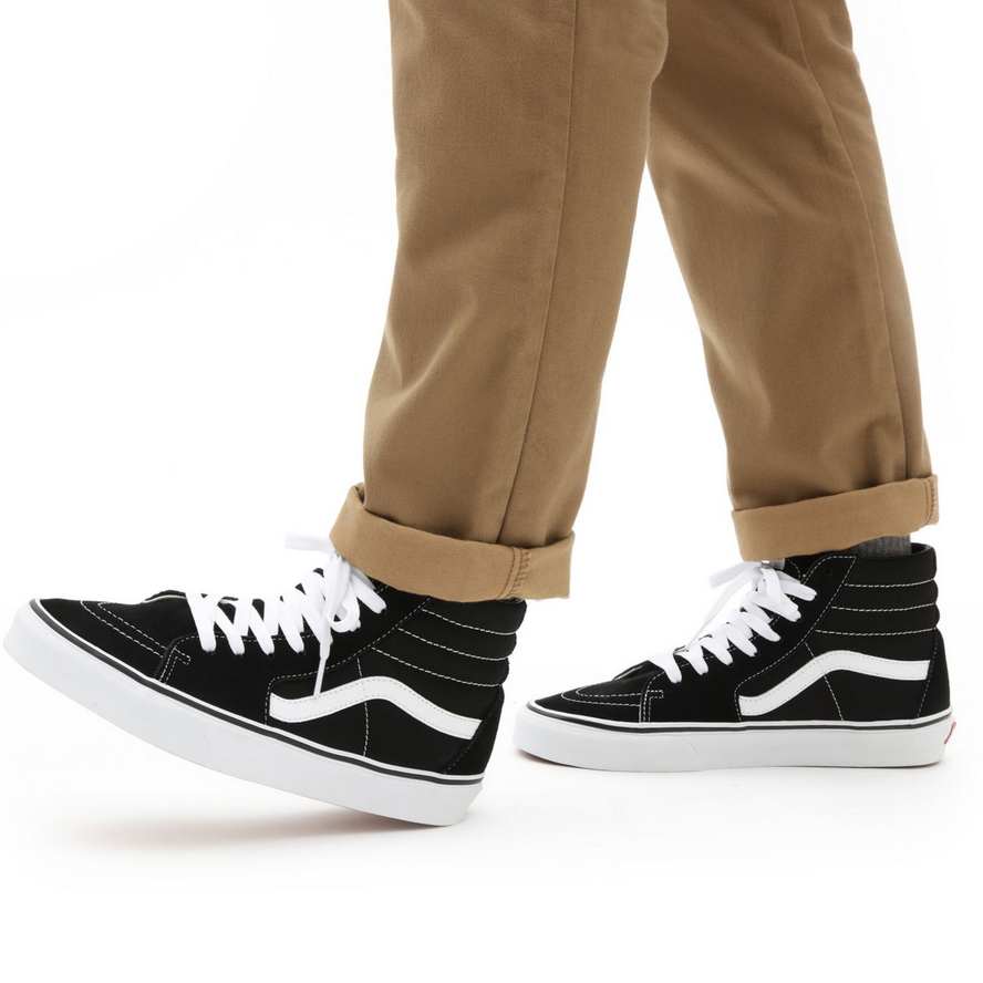 Vans Sk8-Hi VN000D5IB8C black-white canvas and suede high-top sneakers for men and women