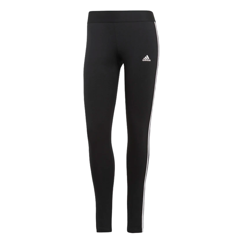 Adidas girl's athletic cotton stretch leggings Essentials 3-stripes black
