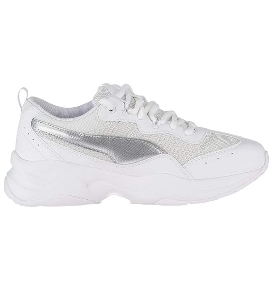 Puma Women's Cilia 369778 16 White Silver Sport Shoe