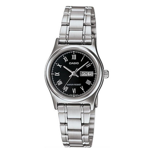 Casio LTP‑V006D‑1B – Orologio da polso analogico in acciaio, Giorno/Data, water resistant