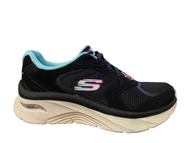 Skechers Arch Fit D'Lux 149686/BKBL - Scarpe Donna Supporto Plantare Podologico Piedi Larghi