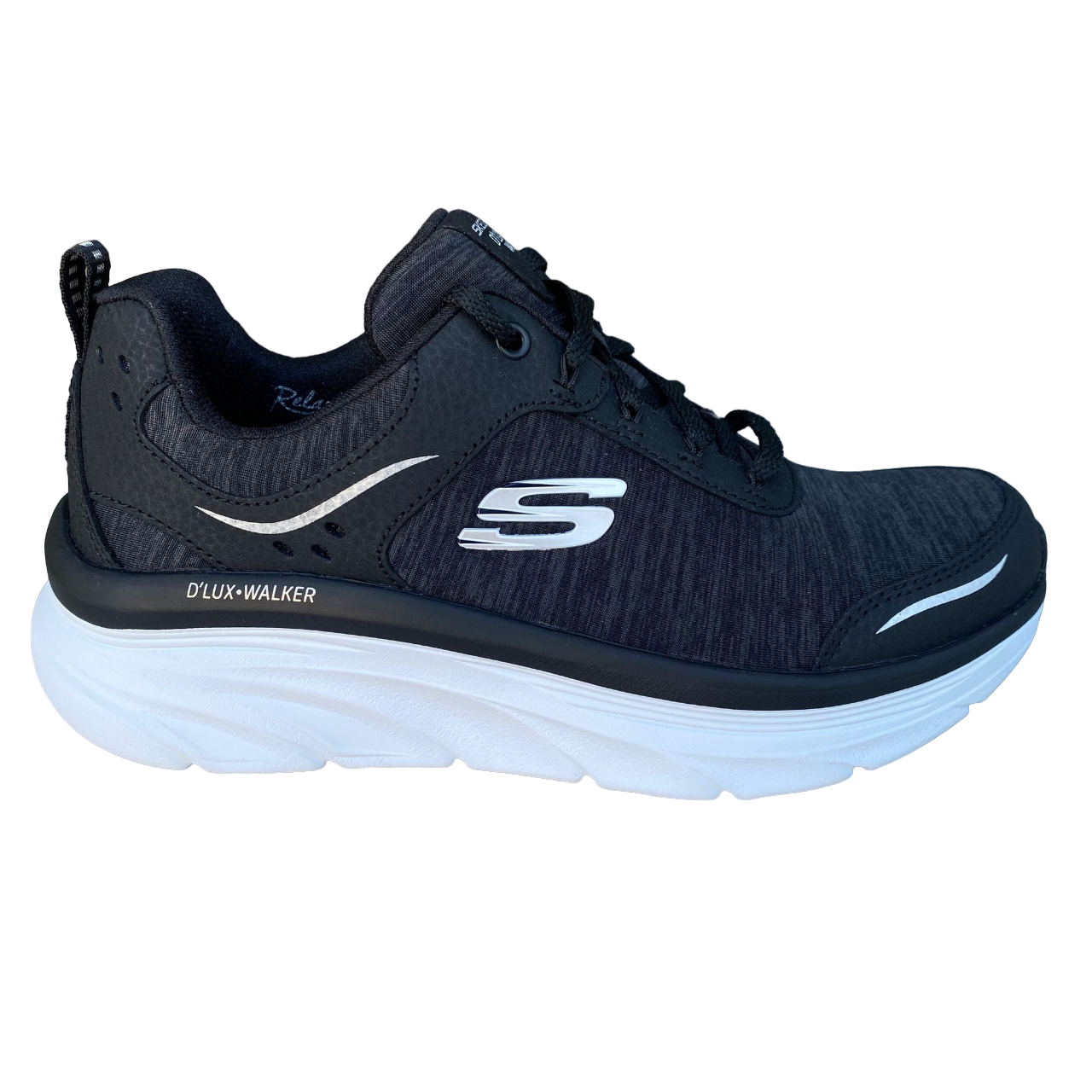 Skechers D'Lux Walker Cool Groove 149336/BKW Black-White – Women's Memory Foam Walking Shoe