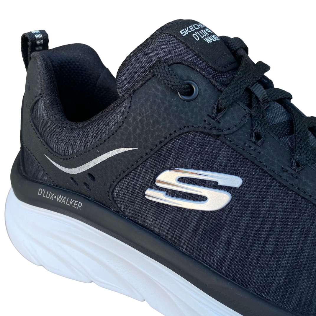 Skechers D'Lux Walker Cool Groove 149336/BKW Black-White – Women's Memory Foam Walking Shoe