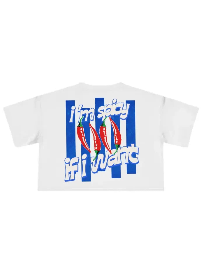Spicy – T-Shirt Cropped Donna 180gr Cotone Pesante | Made in Italy