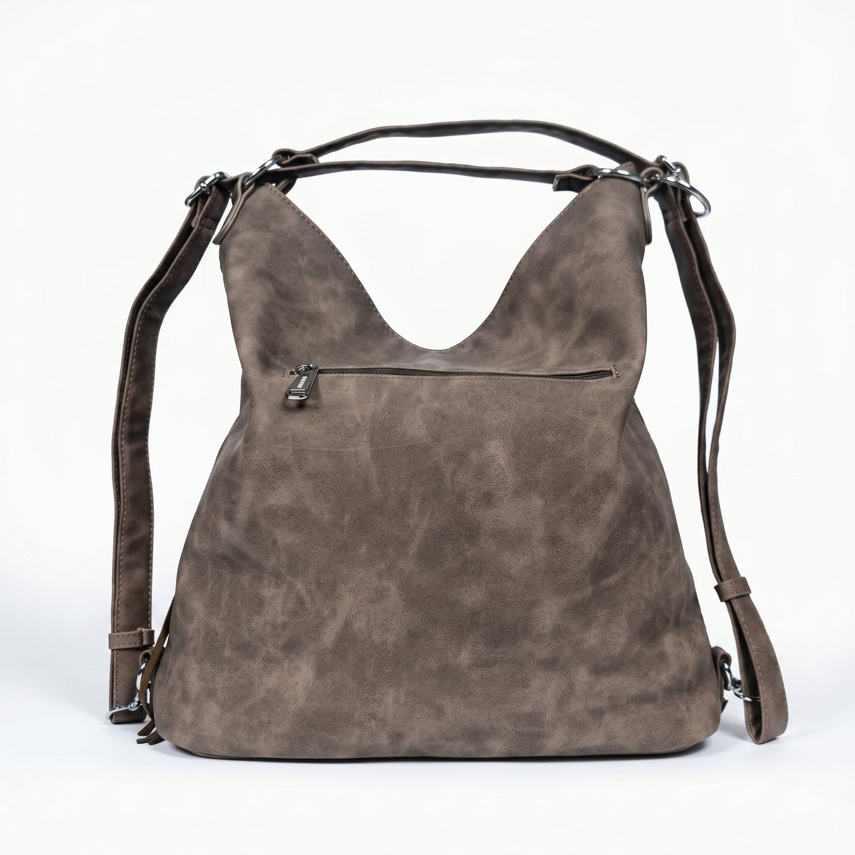 Sweet Years Borsa Hobo Grande in Ecopelle con Frange Effetto Scamosciato