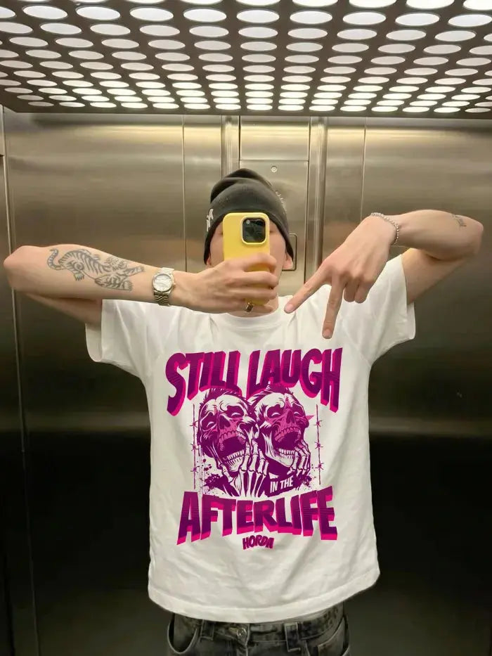 Horda Afterlife MS-4942 Bianca - T-shirt Oversize