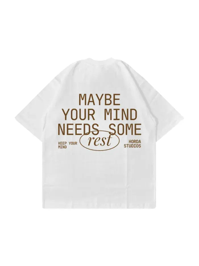 T-Shirt Bianca Rest Boxy Fit 100% Cotone | Horda Brand