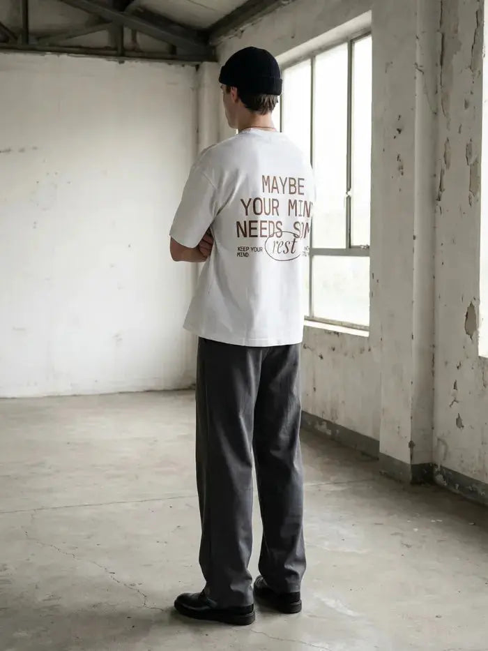 T-Shirt Bianca Rest Boxy Fit 100% Cotone | Horda Brand