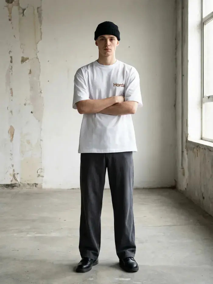 T-Shirt Bianca Rest Boxy Fit 100% Cotone | Horda Brand