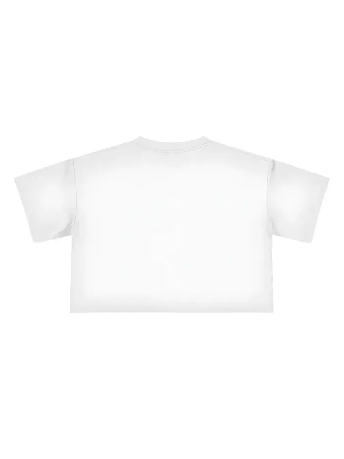 T-Shirt Donna Cropped Basic Bianca Cotone Italiano 100%