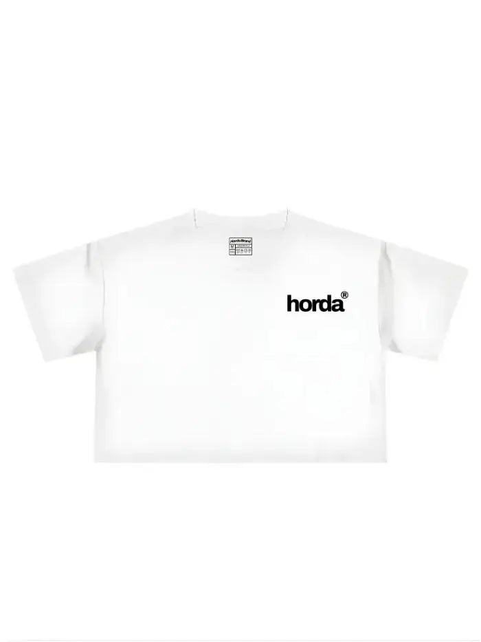 T-Shirt Donna Human Case Boxy Fit Cropped 100% Cotone Made in Italy