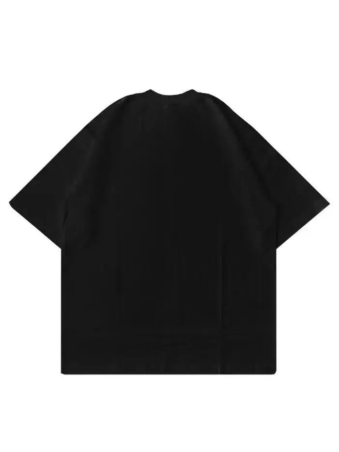 T-Shirt Nera 200gr Oversize Cotone Made in Italy No Excuse