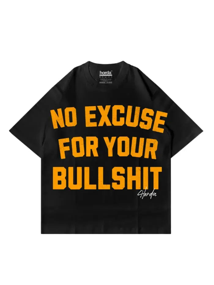 T-Shirt Nera 200gr Oversize Cotone Made in Italy No Excuse