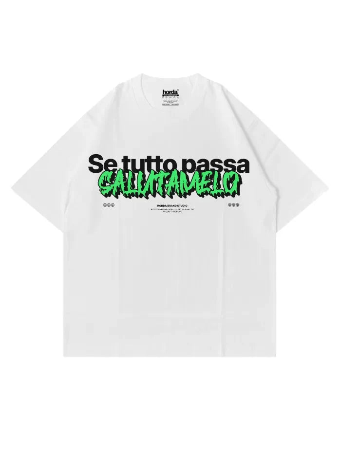 T-Shirt Bianca 200gr Oversize Cotone Made in Italy - Pass