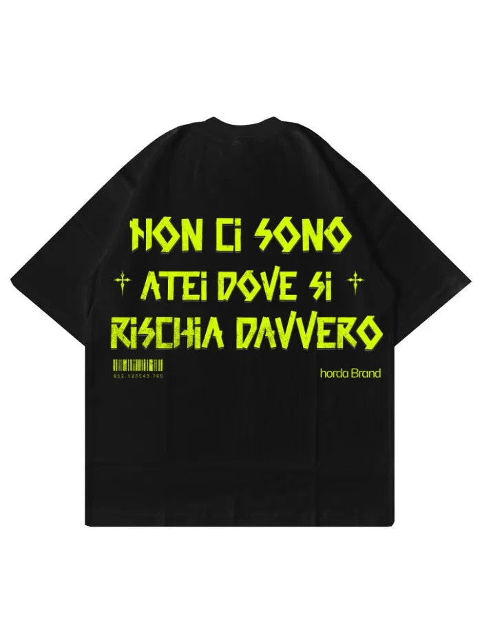 T-Shirt Tapeflow Black Boxy Fit 220 GSM  Horda Brand
