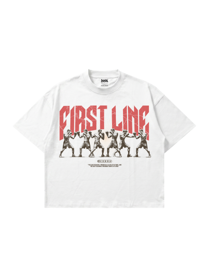 T-shirt Bianca Boxy Fit 200gsm "First Line" - Horda Brand