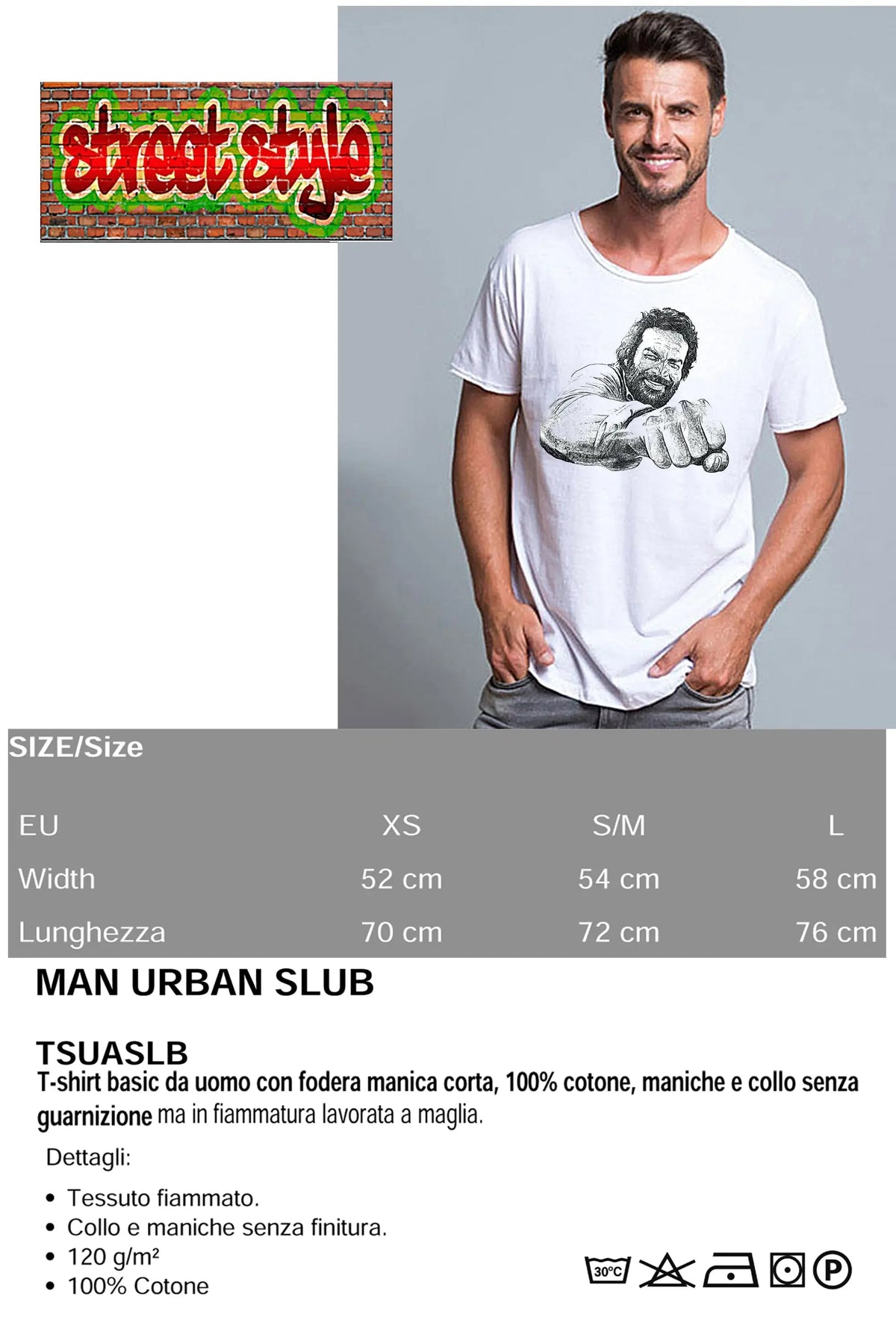 T-shirt Bud Spencer Pugno – Cotone Fiammato Uomo
