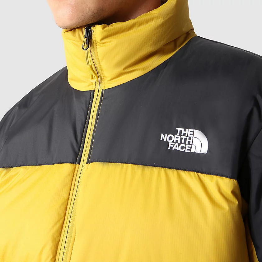 The North Face Diablo Down Jacket NF0A4M9J81U Mineral Gold – Men's down jacket, warm, outdoor, windproof, black-gold
