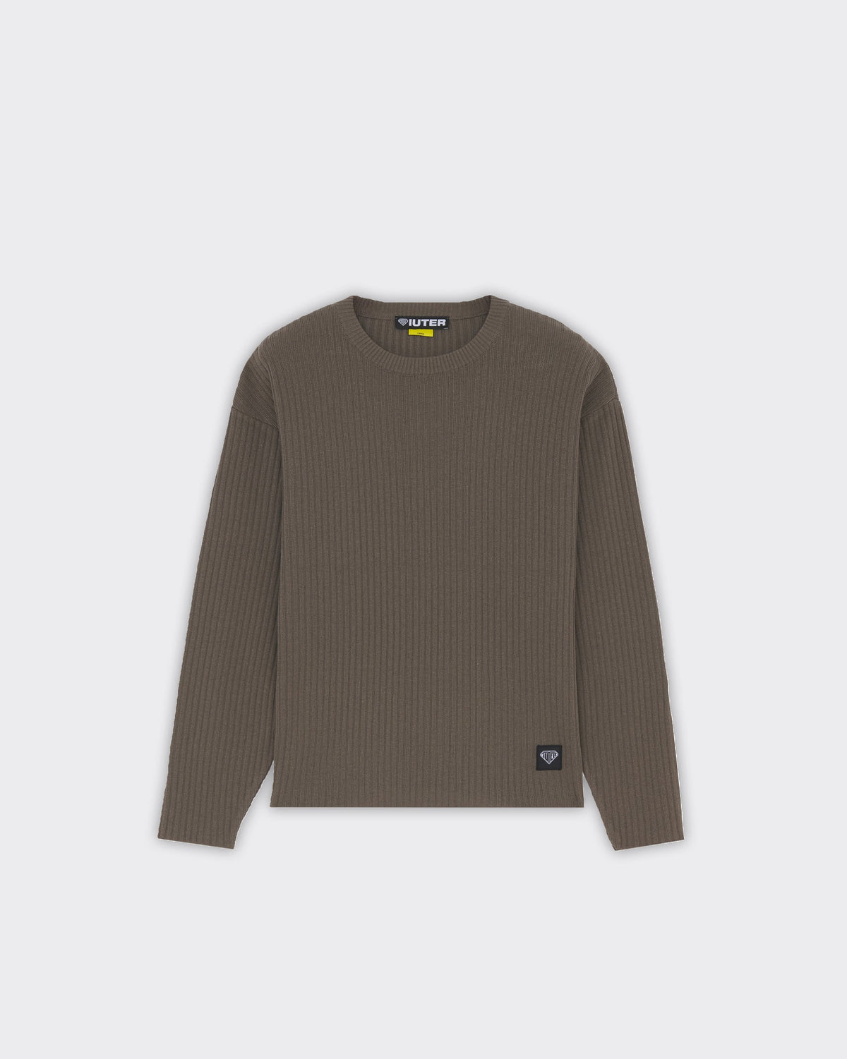 Knitwear Label Ribbed Marrone