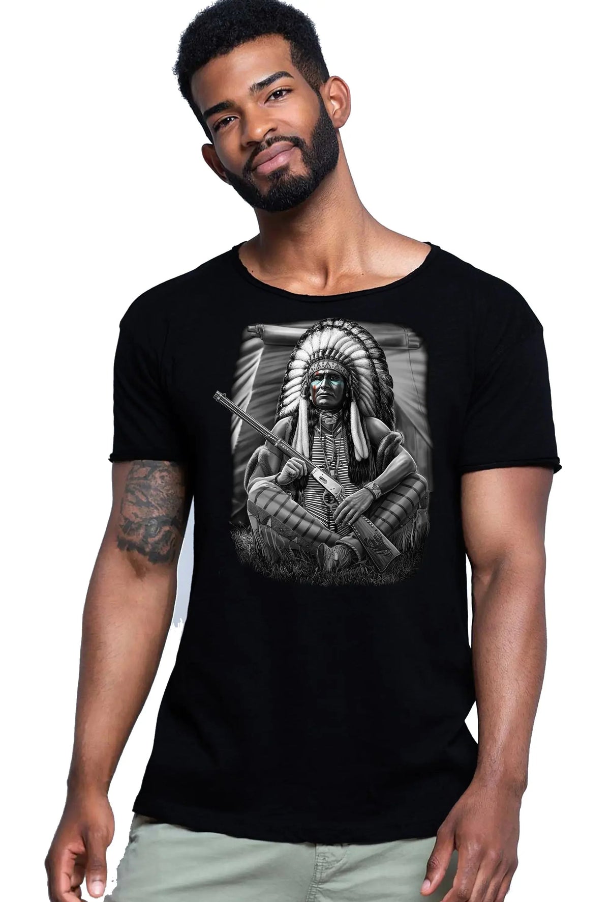 Tribe Tattoo Skull T-shirt Uomo - Urban Slub