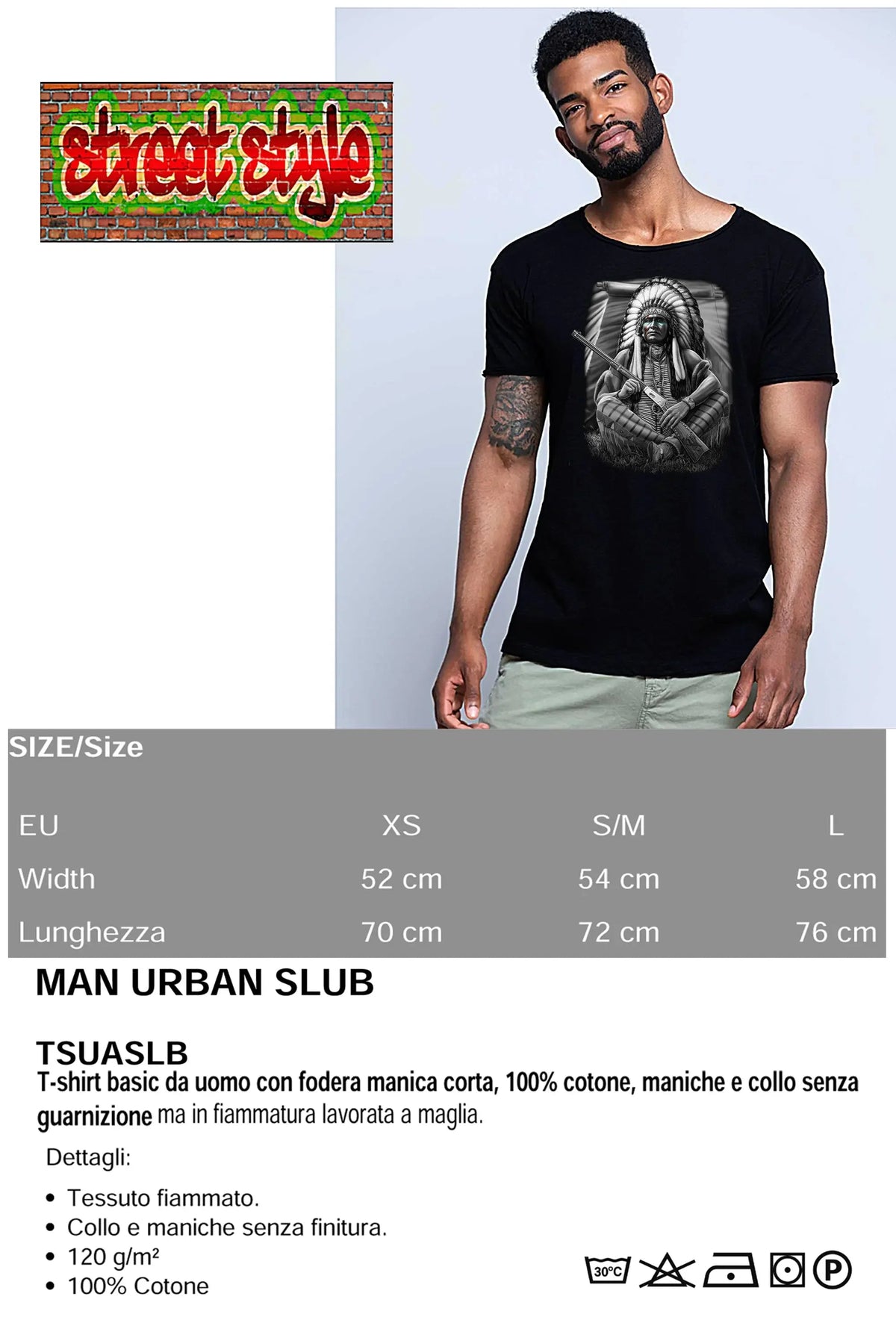 Tribe Tattoo Skull T-shirt Uomo - Urban Slub