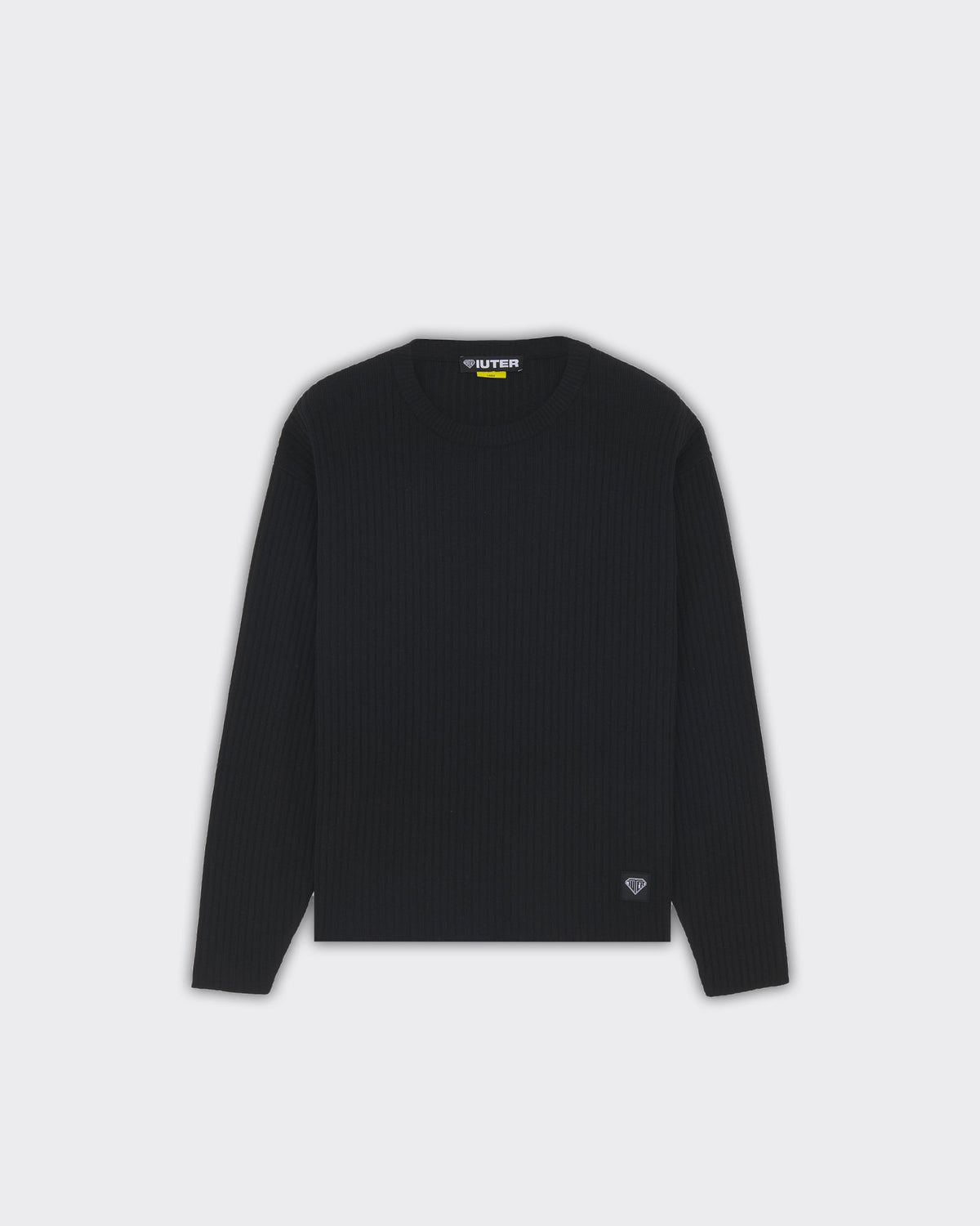 Knitwear Label Ribbed Nero