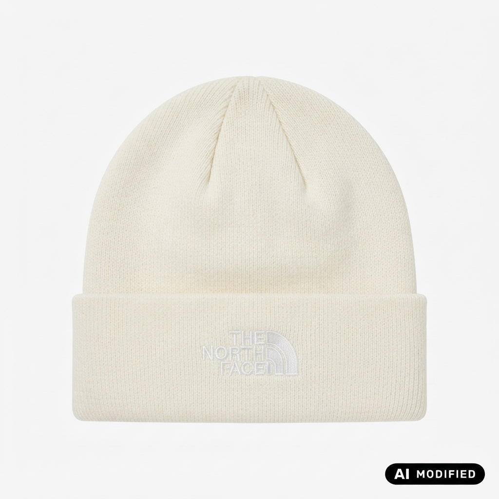 The North Face Norm Beanie NF0A5FW1QLI Unisex Latte - Berretto con Risvolto
