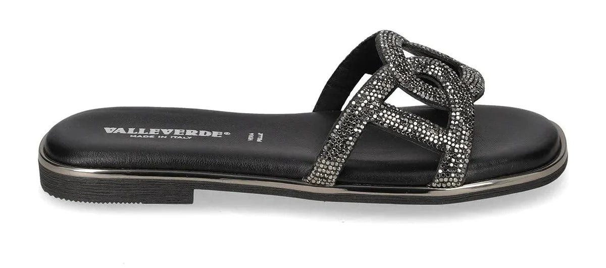 Valleverde Ciabatta Donna Nera Slip-On Leggera Comfort - 32030
