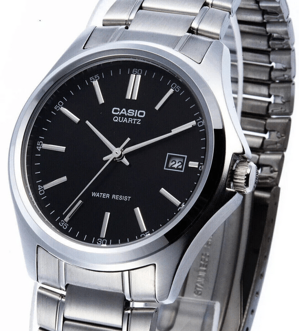 Casio MTP-1183A-1A Orologio Uomo Elegante Acciaio Inox Quadrante Nero