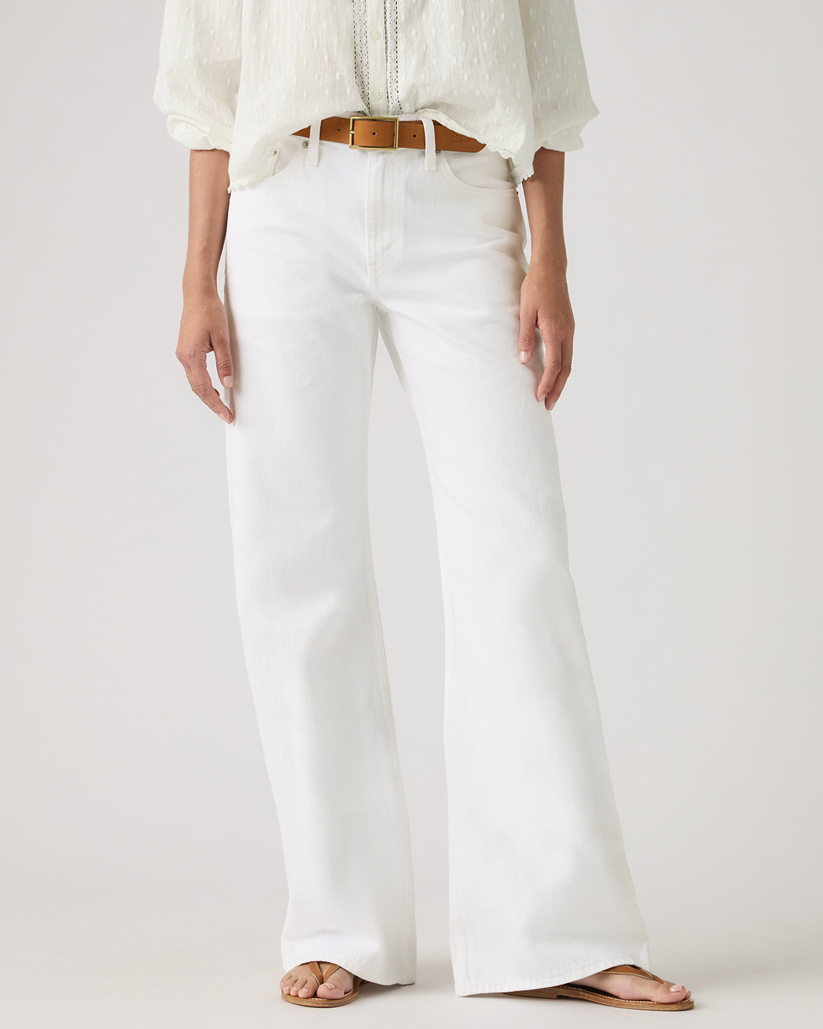 Pantalone Loose Boot Bianco