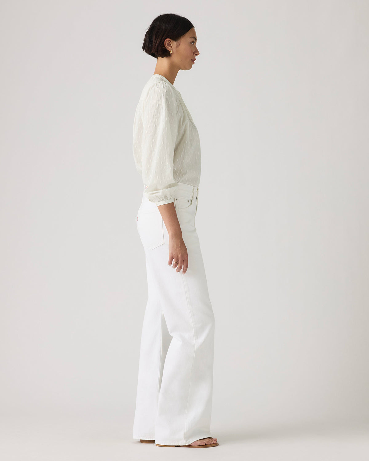 Pantalone Loose Boot Bianco