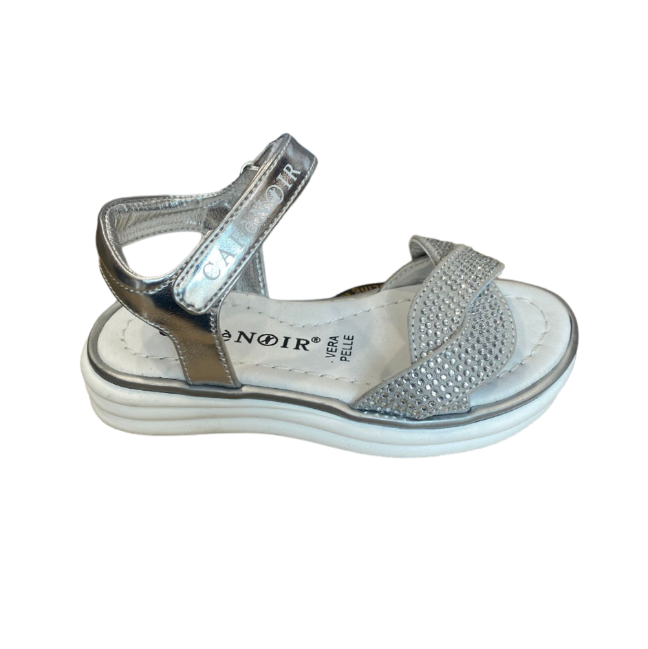 CafèNoir girl's sandal with interwoven strap C-2110S silver
