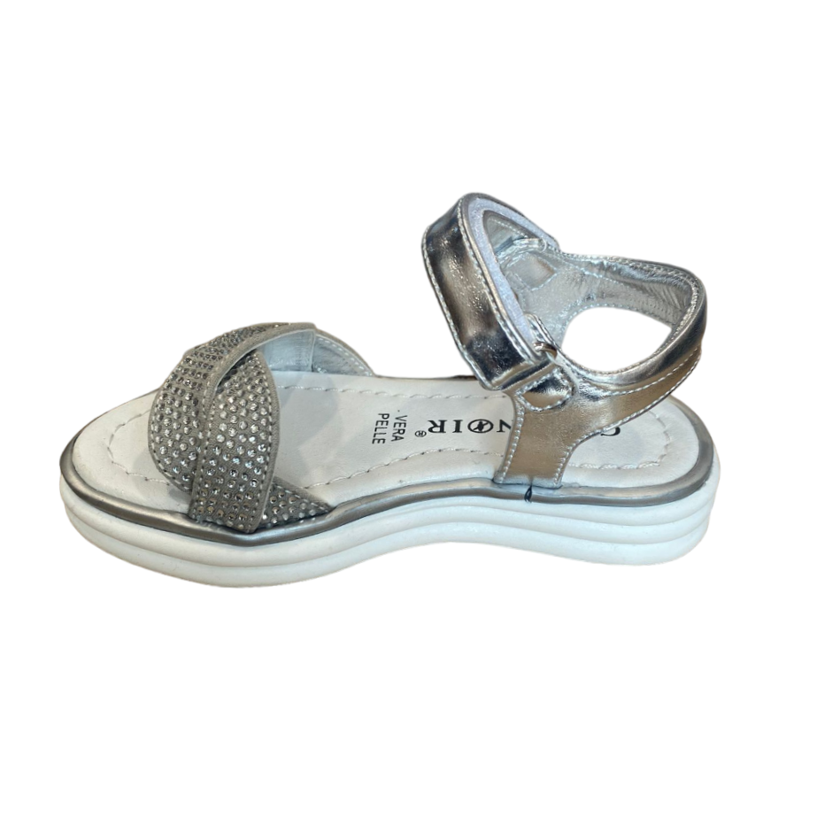 CafèNoir girl's sandal with interwoven strap C-2110S silver