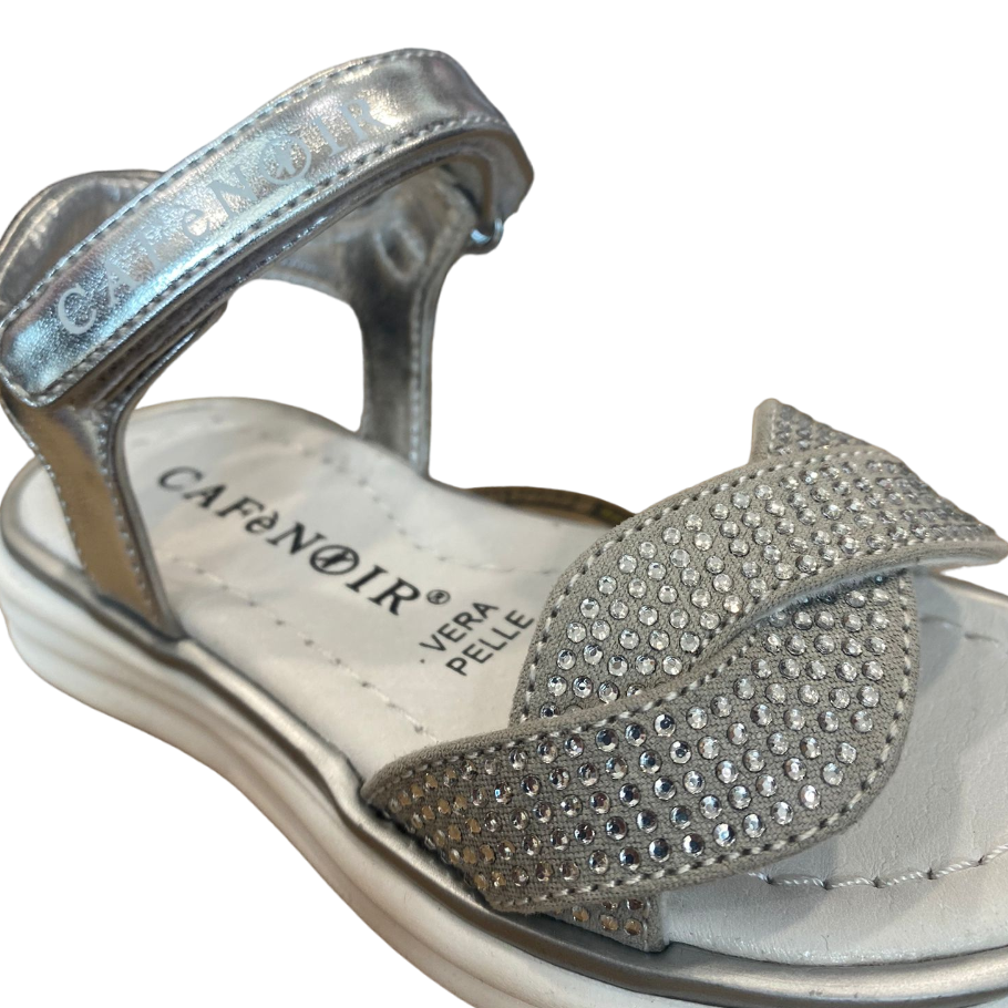 CafèNoir girl's sandal with interwoven strap C-2110S silver