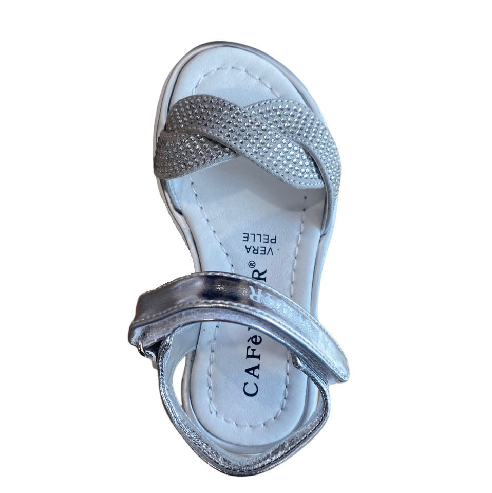 CafèNoir girl's sandal with interwoven strap C-2110S silver