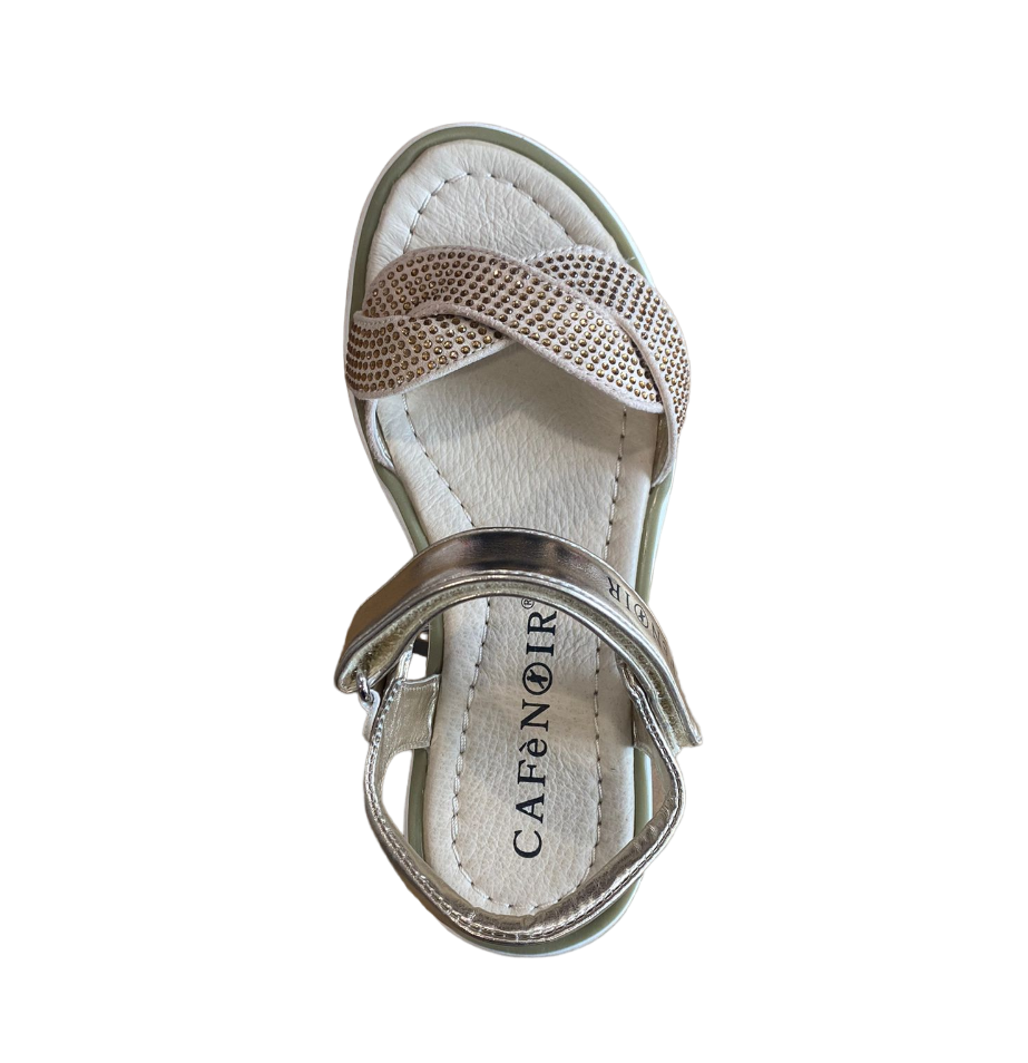 CafèNoir Girls' Braided Strap Sandals C-2110 Gold
