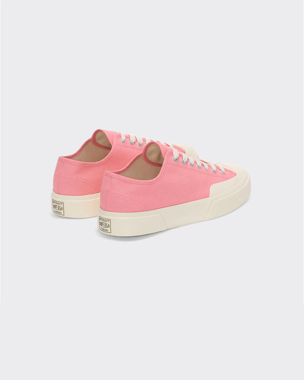 Sneakers 2432 Works Low Cut Cotton Canvas Pink/Off White