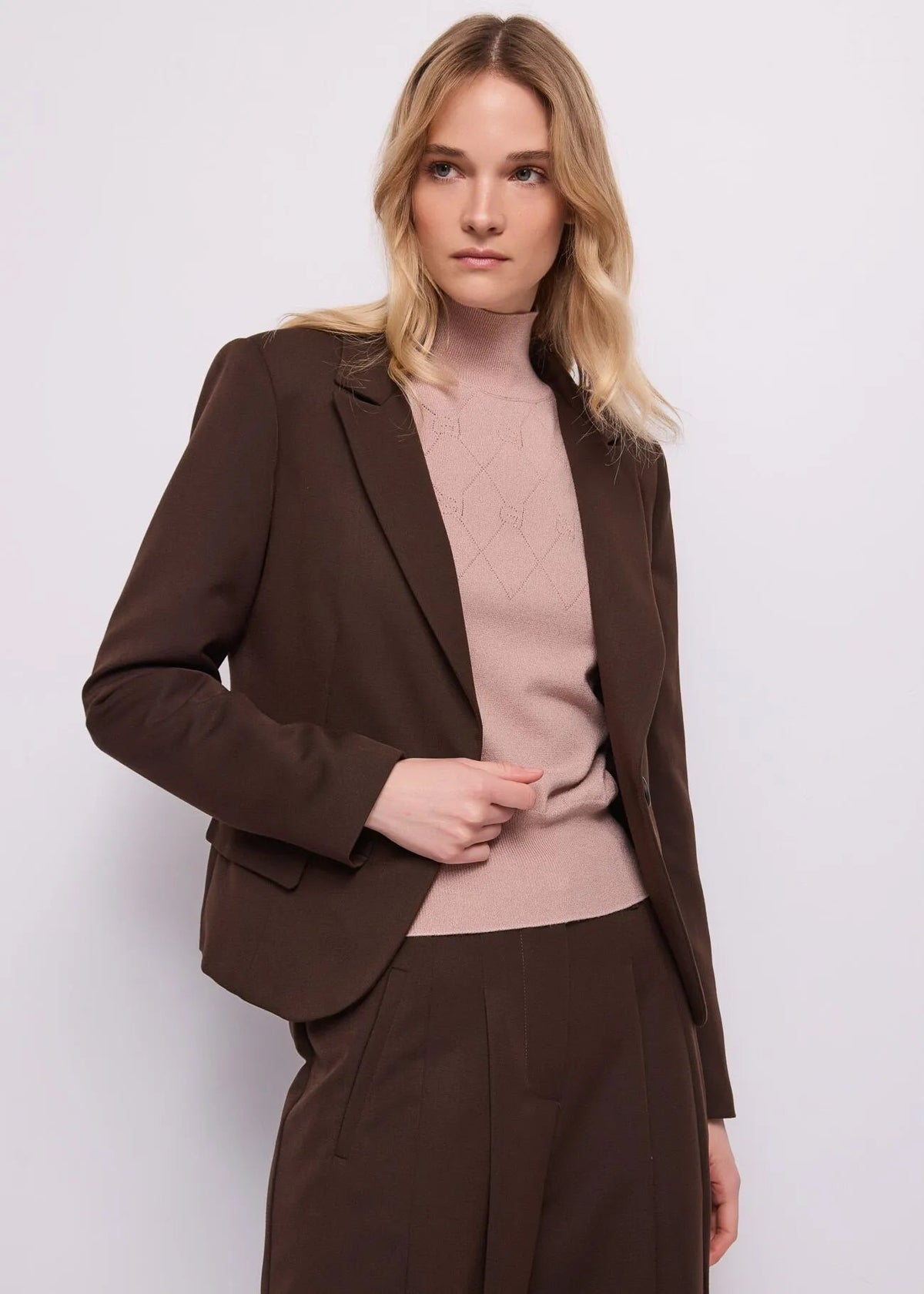 Gaudì Blazer da donna in viscosa elasticizzata 621BD35036 3339 marrone