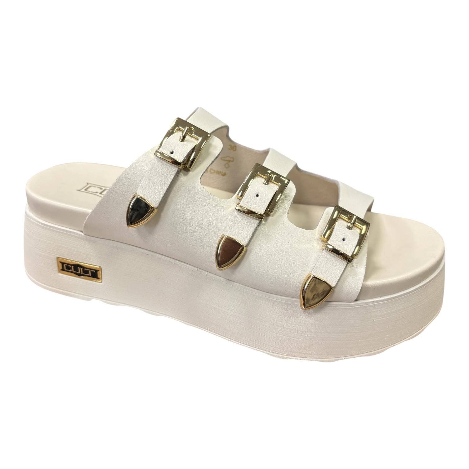 Cult Sandalo da donna con zeppa Janis 4739 CLW473901 off white