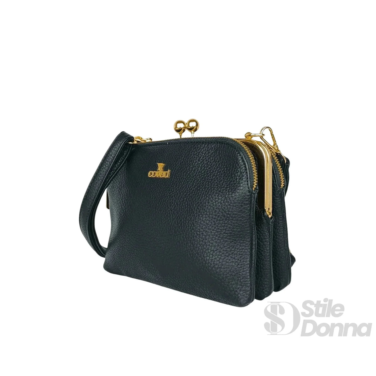 YY Coveri Pochette a Tracolla in Ecopelle con Logo Dorato