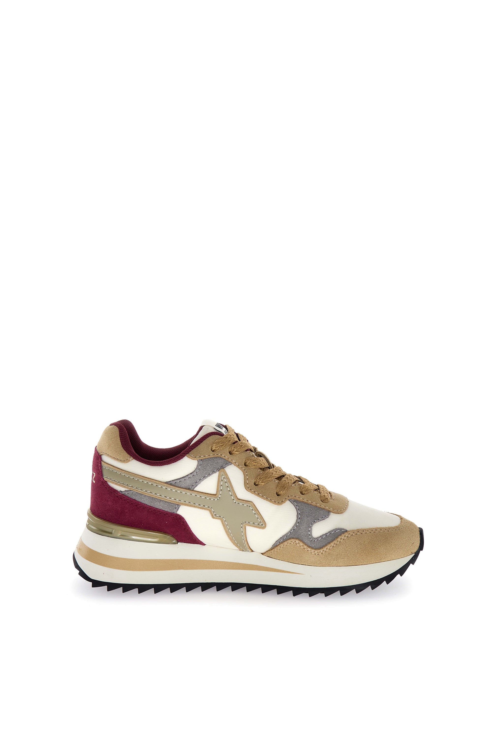 YAK-W. SUEDE/NYLON/METALLIC STRIPE SOLE Sabbia-Bianco-Bordeaux
