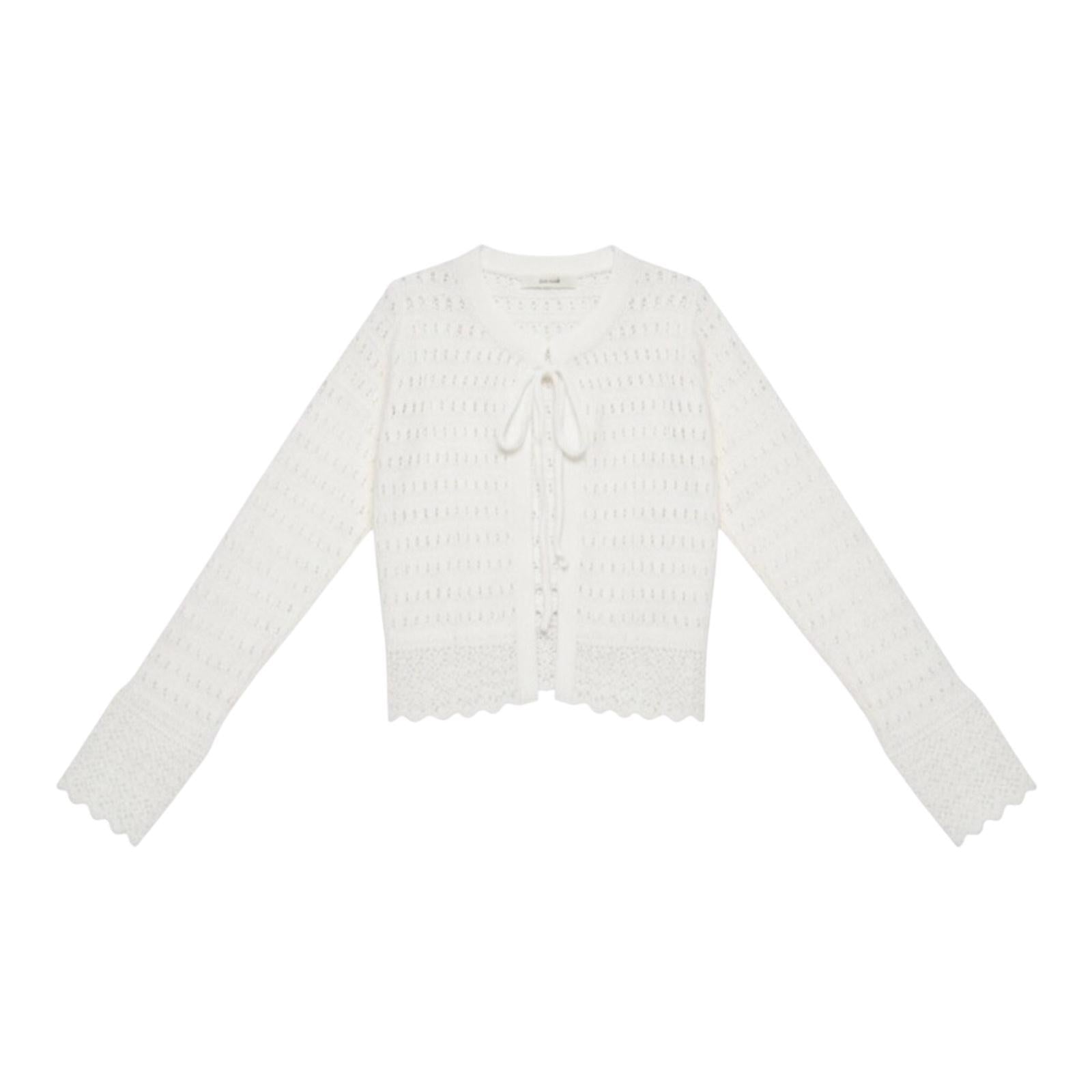 Yes Zee Maglia Corta Donna Allaccio Coulisse M446/BR00 Gesso