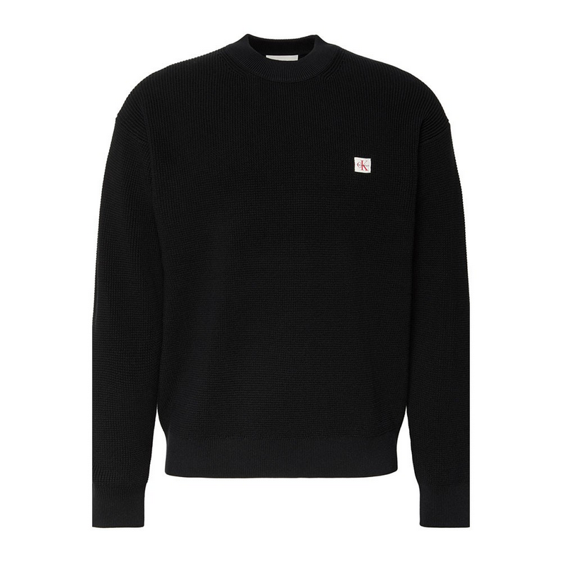 Calvin Klein Maglia Girocollo Waffle LV04RD313GUB1 Nero Uomo