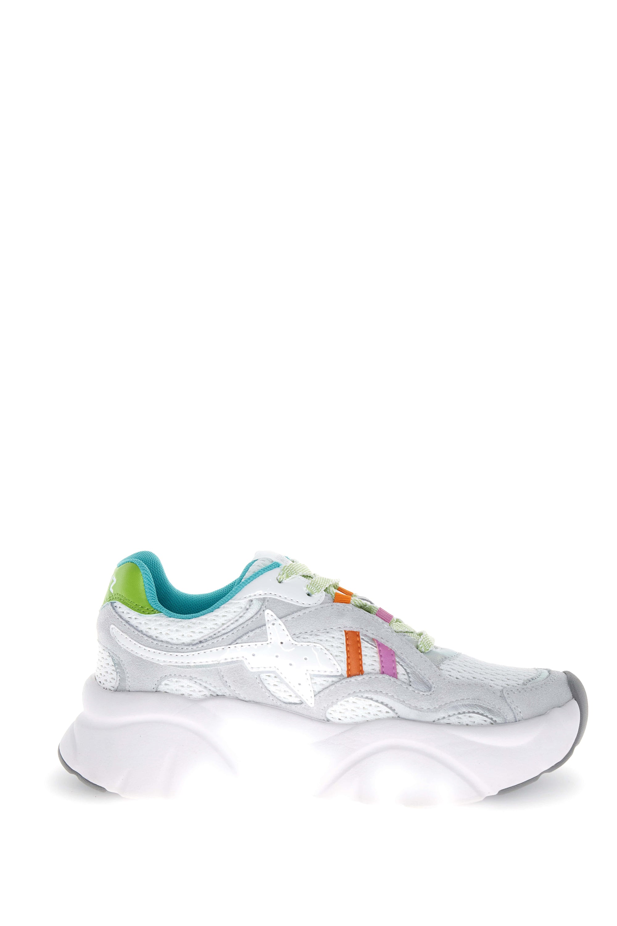 IDA-W. - Sneakers in suede e tessuto tecnico - Bianco-Argento