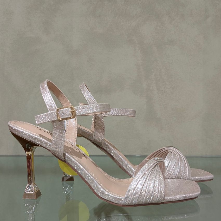 Sandali  platino con strass teresa emme A0100