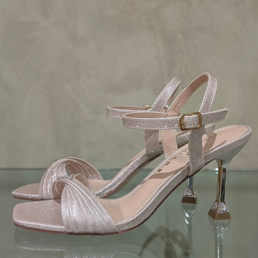 Sandali  platino con strass teresa emme A0100
